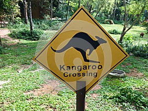 Kangaroo crossing sign