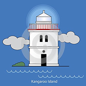 Kangaroo island - Australia lighthouse vector