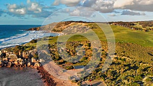 Kangaroo Island, Australia. Shelly Beach at sunset from drone