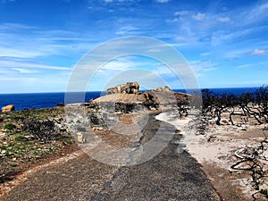 Kangaroo Island Remarkable Rocks after bushfires