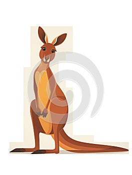 kangaroo isolated on white transparent background. PNG format