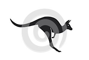 Klokan skok ikona. strana. austrálsky. vektor obraz z divoký zviera 