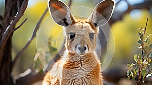 A kangaroo with large ears. Generative AI.