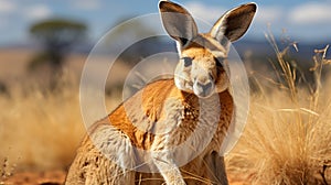 A kangaroo with large ears. Generative AI.