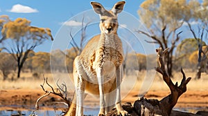 A kangaroo with large ears. Generative AI.