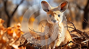 A kangaroo with large ears. Generative AI.