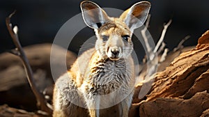 A kangaroo with large ears. Generative AI.