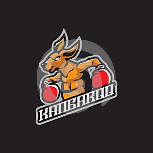 Kangaroo mascot logo design with modern illustration concept style for badge, emblem and t shirt printing. Angry badger