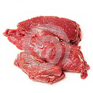 Kangaroo meat isolated on a white studio background.