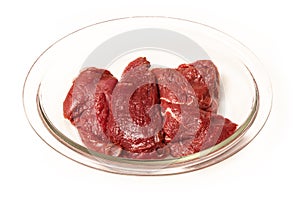 Kangaroo meat isolated on a white studio background.