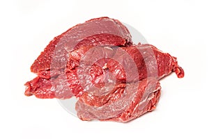 Kangaroo meat isolated on a white studio background.