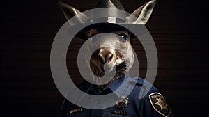 Kangaroo Police Officer: Epic Portraiture With Photorealistic Detail