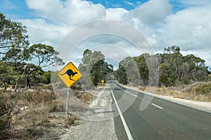 Kangaroo road sign, Kangaroo Island, South Australia