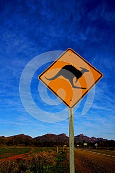 Kangaroo Sign at Wilpena Pound photo