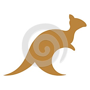 Kangaroo silhouette isolated on white