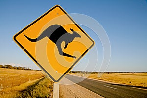 Kangaroo warning sign Australia