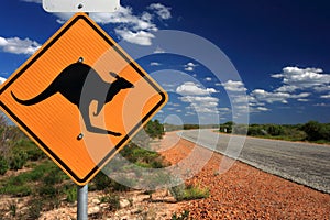 Kangaroo Warning Sign,Western Australia