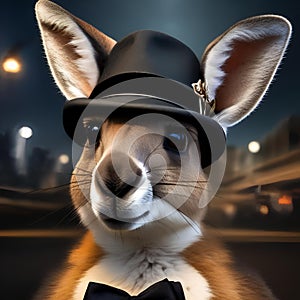 A kangaroo wearing a detective hat and solving mysteries4 photo