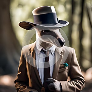 A kangaroo wearing a detective hat and solving mysteries5 photo