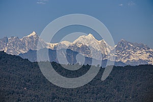 Kangchenjunga mountain that view in the morning in Sikkim, India. photo