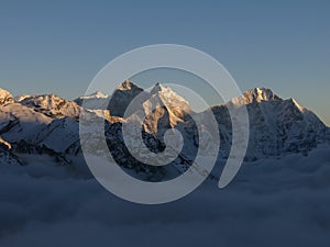 Kangtega and Thamserku, view from Kala Patthar