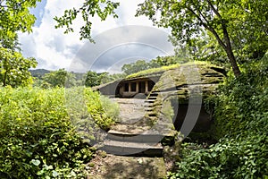 Kanheri caves city Mumbai state maharashtra in India. It is a ancient monuments and old temple building related to God budha. It i