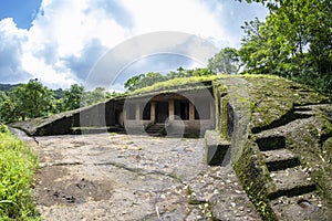 Kanheri caves city Mumbai state maharashtra in India. It is a ancient monuments and old temple building related to God budha. It i