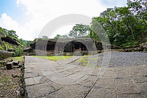 Kanheri caves city Mumbai state maharashtra in India. It is a ancient monuments and old temple building related to God budha. It i