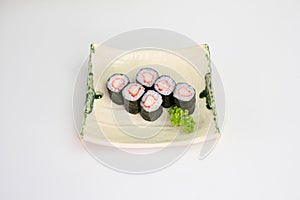 Kani maki sushi roll seaweed with japanese rice