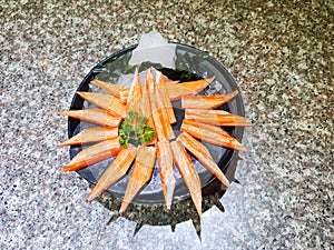 Kanikama Crab sticks sashimi in Japanese