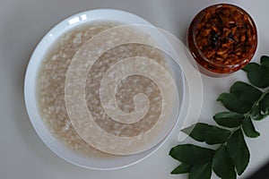 Kanji and Kadumanga. Rice gruel prepared with Kerala Matta rice