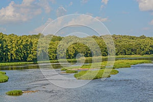 The Kankakee River flowing through Kankakee River State Park in Indiana
