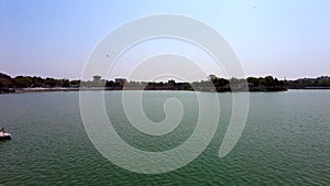 Kankaria Lake on a Sunny Day, Ahmedabad Kakaria Lake view, hot artificial lake in India