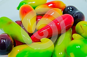 Kanom Look Choup colorful Imitation Fruits thai dessert