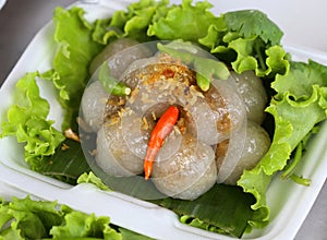 Kanom sago; Thai dessert photo