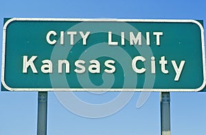 Kansas City city limit sign, MO