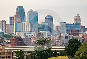 Kansas City, Missouri, Downtown city skyline and Penn Valley Park