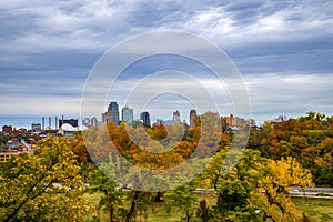 The Kansas city Missouri skyline