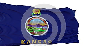 Kansas Flag isolated on white background. 3d illustration