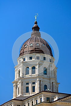 Kansas State Capitol Building Dome on a Sunny Day