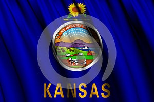 Kansas waving flag illustration.