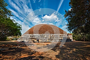 Kantaka Chetiya ancient ruined Buddhist daboga stupa in Mihintale, Sri Lanka