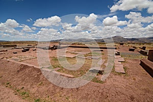 Kantatallita temple. Tiwanaku archaeological site. Bolivia