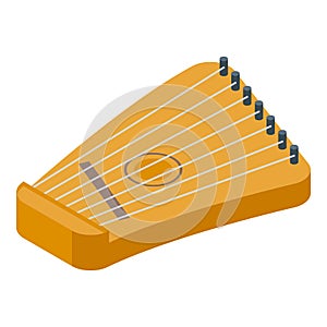 Kantele gusli icon isometric vector. Music instrument