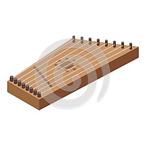 Kantele violin icon isometric vector. Music instrument