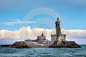 Kanyakumari beach Tamilnadu, South India, is a scenic destination that offers a stunning view of the monsoon clouds over the ocean