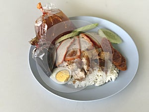 Kao Moo dang Thai Red BBQ Pork With Rice