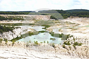 Kaolin lake. The man-made lake, turned from a mining ground holes.