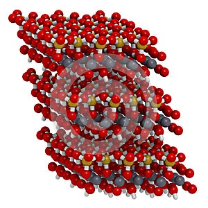 Kaolinite clay mineral, crystal structure