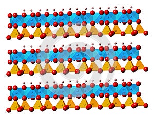 Kaolinite clay mineral, crystal structure